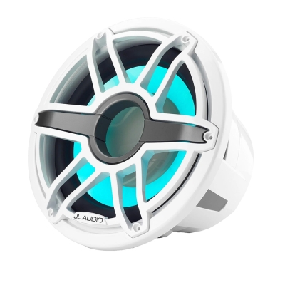 JL Audio M7 12\" Marine Subwoofer w/Gloss White Sport Grille &amp; Transflective&trade; LED Lighting - M7-12IB-S-GwGw-i-4 010-03