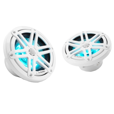 Altavoces Marinos Coaxiales Serie M3 de 6.5\" JL Audio con Rejillas Sport Blanco Brillante e Iluminación LED RGB - M3-650X-S-Gw-