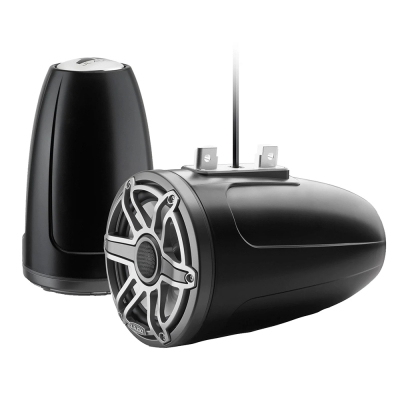 Sistema Coaxial de Torre con Caja Serie M6 de 7.7\" JL Audio con Rejilla Sport Titanio - M6-770ETXv3-Sb-S-GmTi