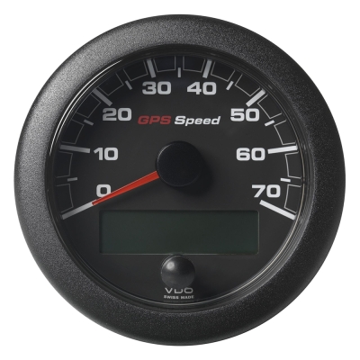Velocímetro GPS OceanLink Veratron de 3-3/ 8\" (85mm) - Bisel de Esfera Negro (0-70 K/ MPH/ KMH)