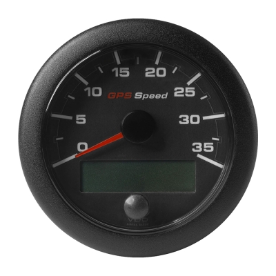 Velocímetro GPS OceanLink Veratron de 3-3/ 8\" (85mm) - Bisel de Esfera Negro (0-35 K/ MPH/ KMH)