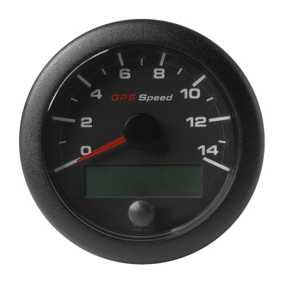 Velocímetro GPS OceanLink Veratron de 3-3/ 8\" (85mm) - Bisel de Esfera Negro (0-14 K/ MPH/ KMH)