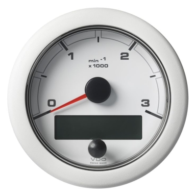 Tacómetro NMEA 2000 OceanLink Veratron de 3-3/ 8\" (85MM) - 3000 RPM - Bisel de Esfera Blanco