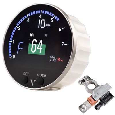 Indicador Multifunción VMH-35S Veratron de 85mm (3-3/ 8\") con Entrada de Sensor Dependiente de Voltaje (0-5V) y Sensor de Bater