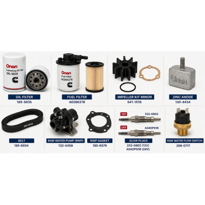 Cummins Onan MDKDK / MDKDL / MDKDM / MDKDN 9KW–13.5KW Marine Generator Maintenance Spare Parts Kit