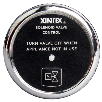 Fireboy-Xintex Válvula solenoide de control de propano con pantalla de bisel cromado