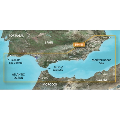 Garmin BlueChart&reg; g3 Vision&reg; HD - VEU455S - Alicante to Cabo de Sao Vicente - microSD&trade;/SD&trade; 010-C0799-00