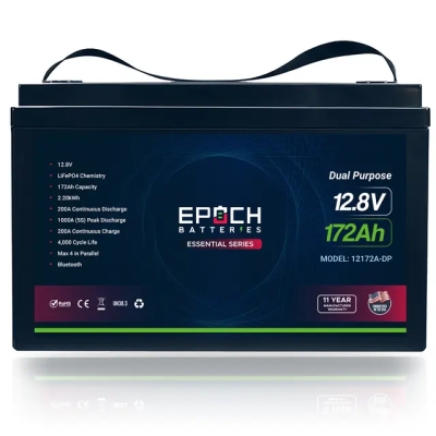 EPOCH 12172A-DP 12V 172Ah Cranking & Deep Cycle (Dual Purpose) LiFePO4 Battery