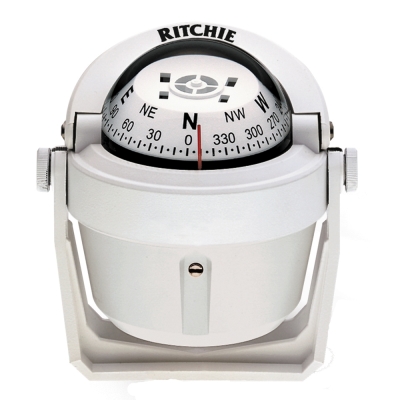 Ritchie B-51W Explorer Compass - Bracket Mount - White B-51W