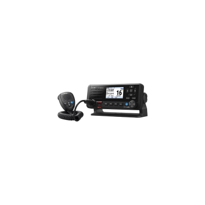 Icom IC-M430 black fixed mount VHF radio with built-in GPS, color TFT display and hand microphone