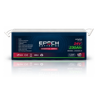 Epoch 24V 230Ah Marine Lithium Battery – Essential Series Heated & Bluetooth LiFePO4 Deep Cycle