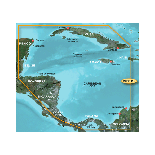 Carta VUS031R Suroeste del Caribe - microSD™/SD™ BlueChart® g3 Vision® HD