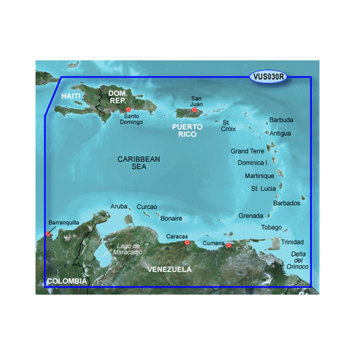 BlueChart g2 Vision VUS030R / Southeast Caribbean