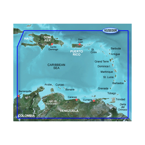 BlueChart® g3 Vision® HD - VUS030R - Southeast Caribbean - microSD™/SD™