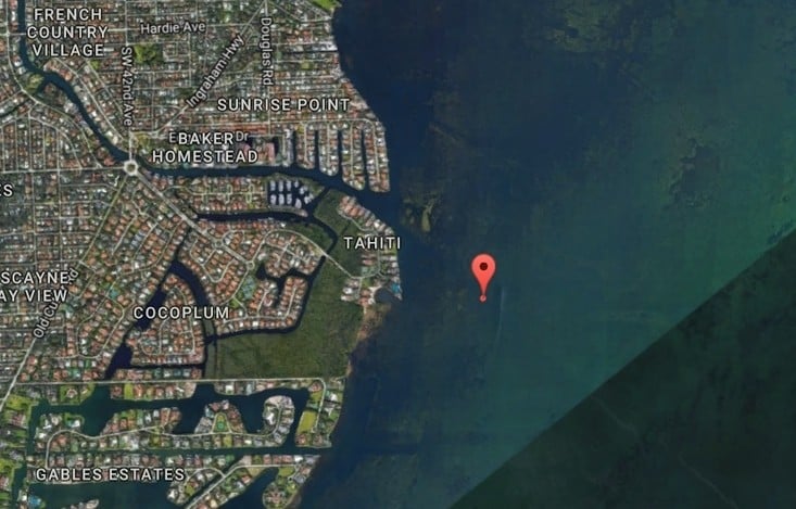 Coral Gables fishing location gps