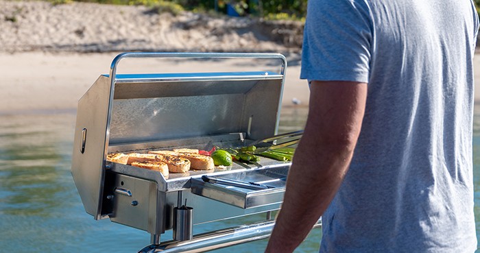 grilling on a boat