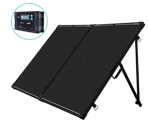 renogy 200 watt 12 volt monocrystalline foldable solar suitcase