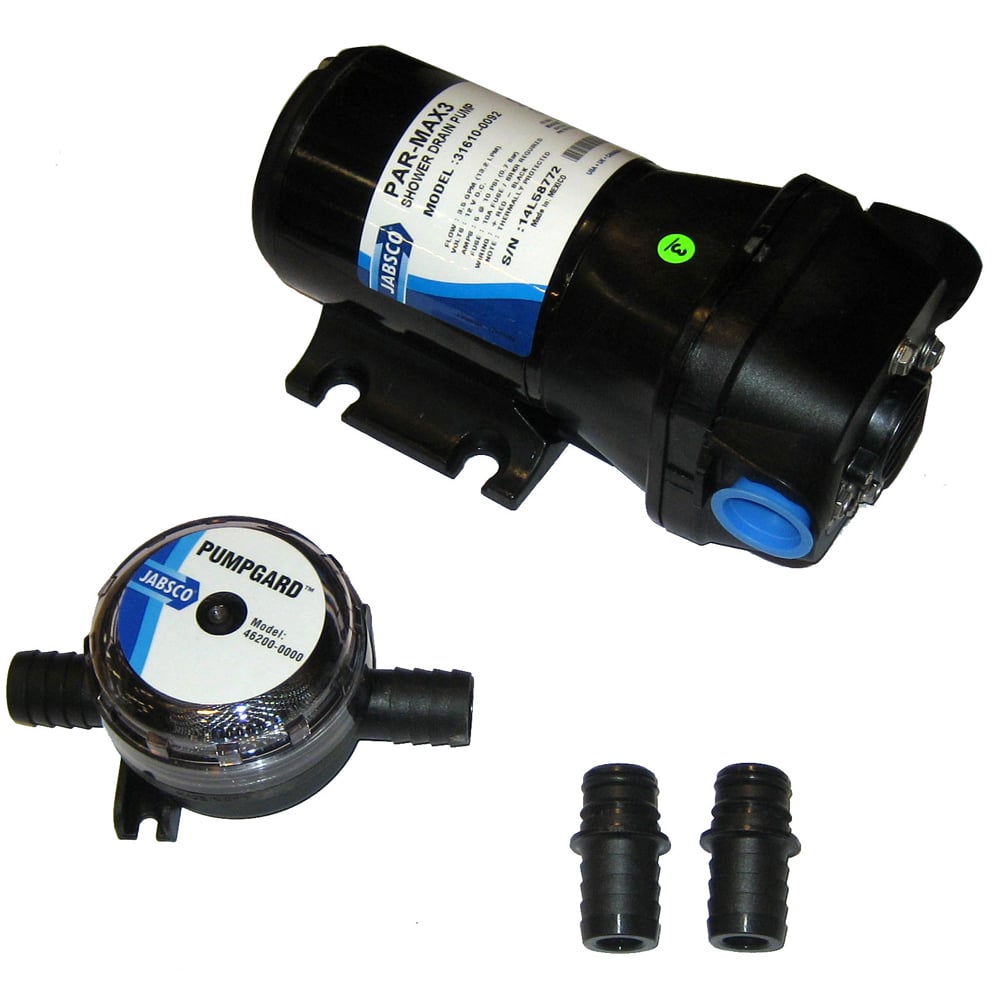 FloJet 04105143A Marine Freshwater Shower Drain Pump 3.3-GPM, 12-Volt, 6-Amp