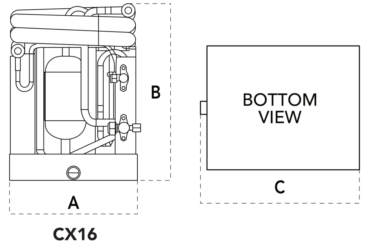 Cx-16H Unit Dimensions