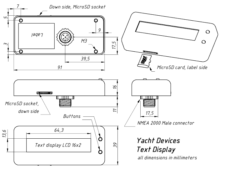 Yacht Devices NMEA 2000 Text Display
