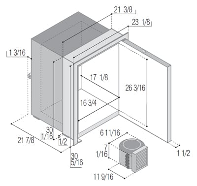 Vitrifigo C130RXP4-F Dimensions