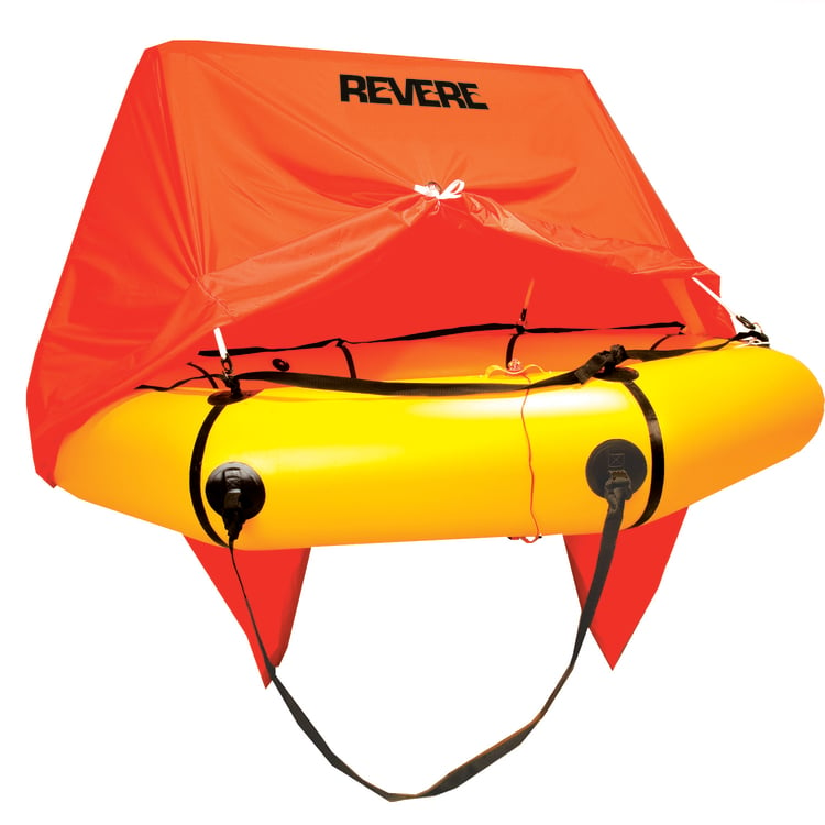Revere compact 6 person life raft with canopy and valise 45-cc6vp