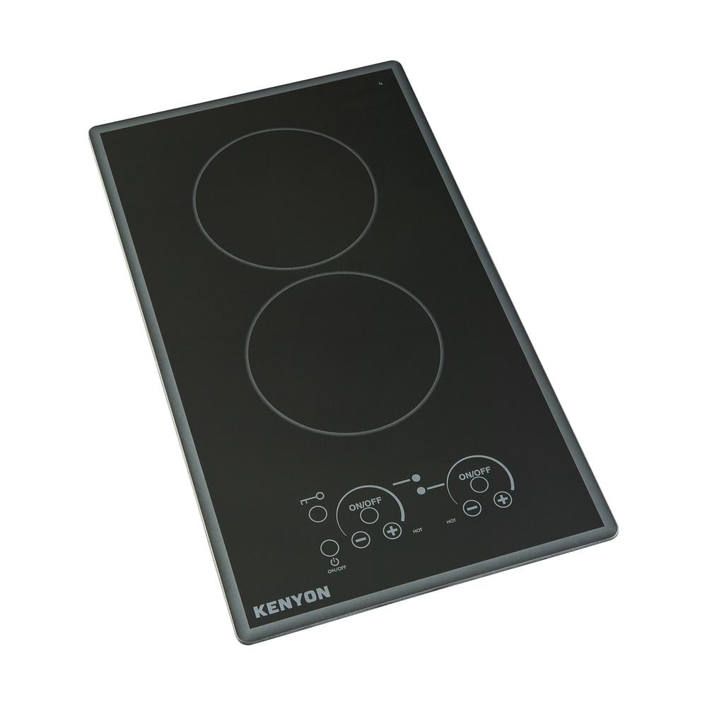 Kenyon Lite Touch Q Cortez Series 12 in. Radiant Electric Cooktop in Black with 2 Elements Touch Control 208-Volt