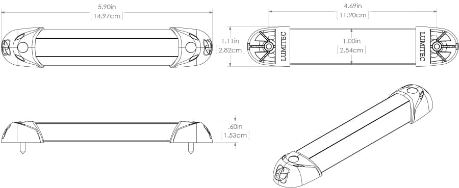 LUMITEC Mini Rail2 dimensions