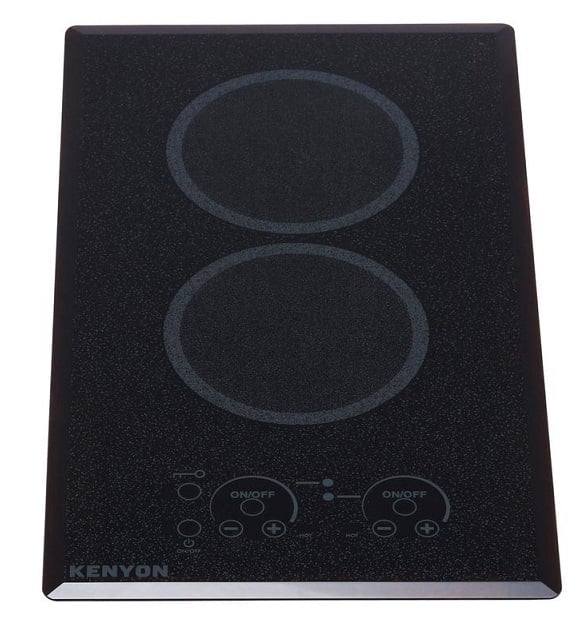 Kenyon Lite Touch Q 12 in. Radiant Electric Cooktop in Speckled Black with 2-Elements Touch Control 120-Volt