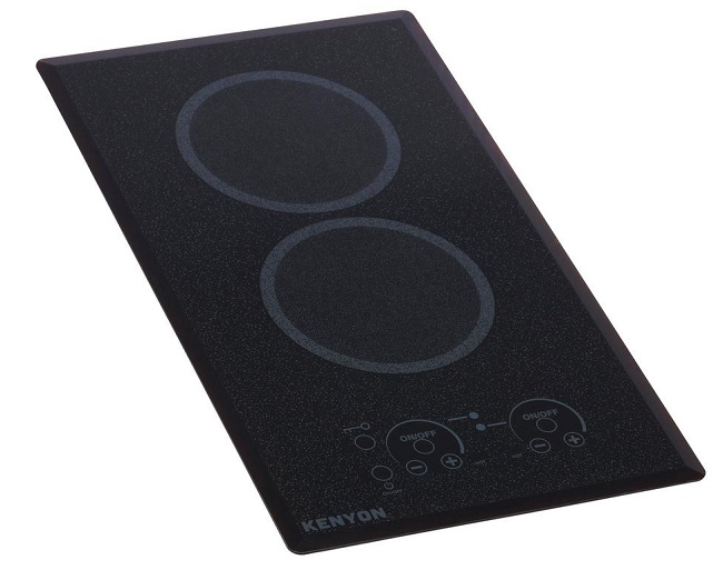 Kenyon Lite Touch Q Series 12 in. Radiant Electric Cooktop in Speckled Black with 2 Elements Touch Control 208-Volt