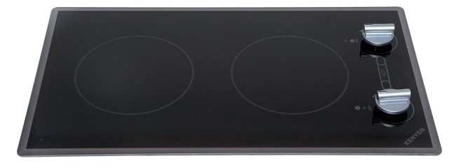 Kenyon Cortez Series 12 in. Radiant Electric Cooktop in Black with 2 Elements Knob Control 240-Volt