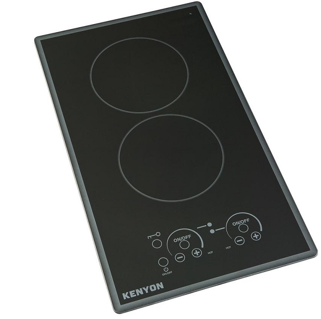 Kenyon Lite Touch Q Cortez Series 12 in. Radiant Electric Cooktop in Black with 2 Elements Touch Control 240-Volt