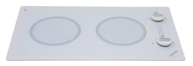 Kenyon Alpine 12 in. Radiant Electric Cooktop in White with 2-Elements Knob Control 240-Volt