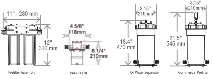 Seafari Mini 750 GPD (Modular) dimensions 2