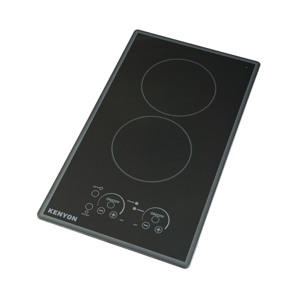 Kenyon Lite Touch Q Cortez Series 12 in. Radiant Electric Cooktop in Black with 2 Elements Touch Control 120-Volt