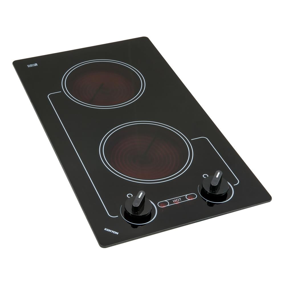 Kenyon Caribbean 12 in. Radiant Electric Cooktop in Black with 2-Elements 240-Volt