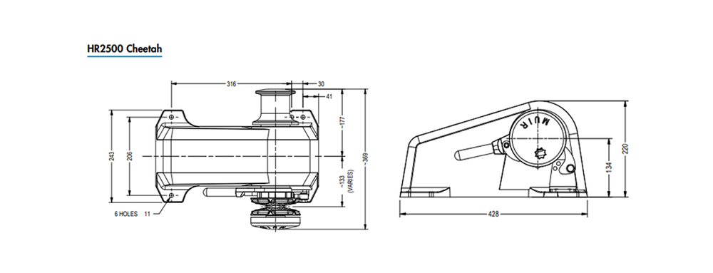 MUIR - HR1600 - dimension