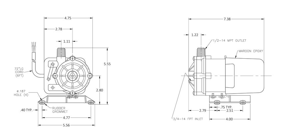 March LC-3CP-MD Dimensions