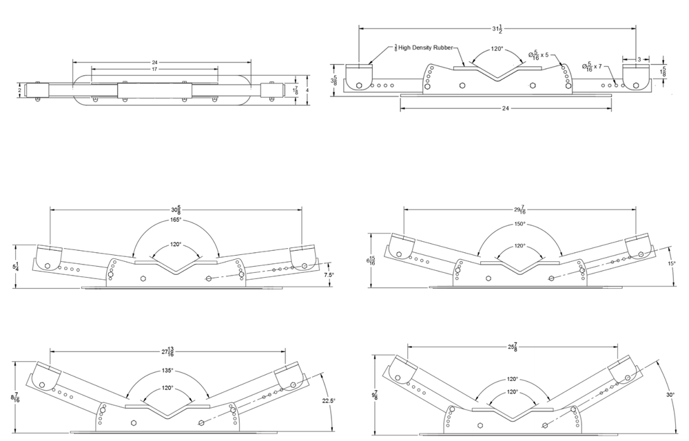 Dimensions of UMT Universal Chocks