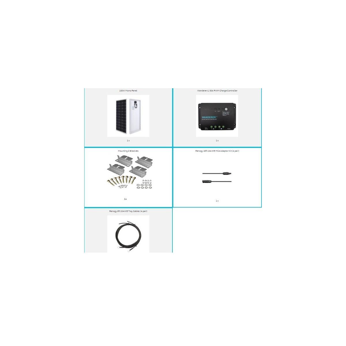 Renogy 100 Watt 12 Volt Solar Panel Starter Kit | RNG-KIT