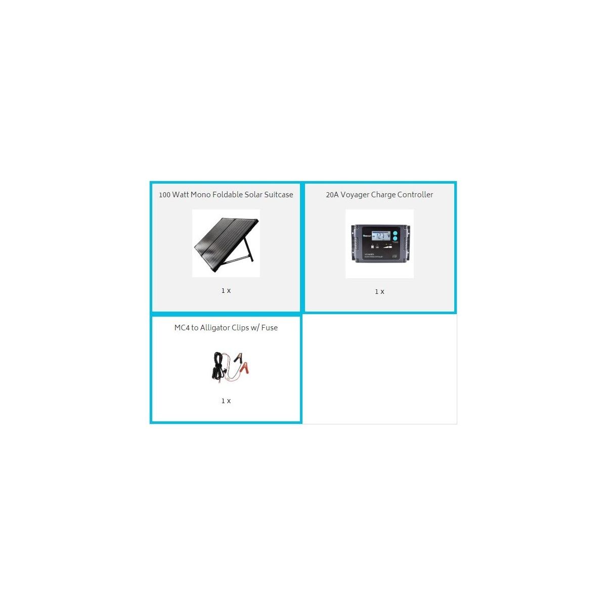 RENOGY 100 Watt Solar Suitcase w/ Voyager | RNG-KIT-STCS100D-VOY20