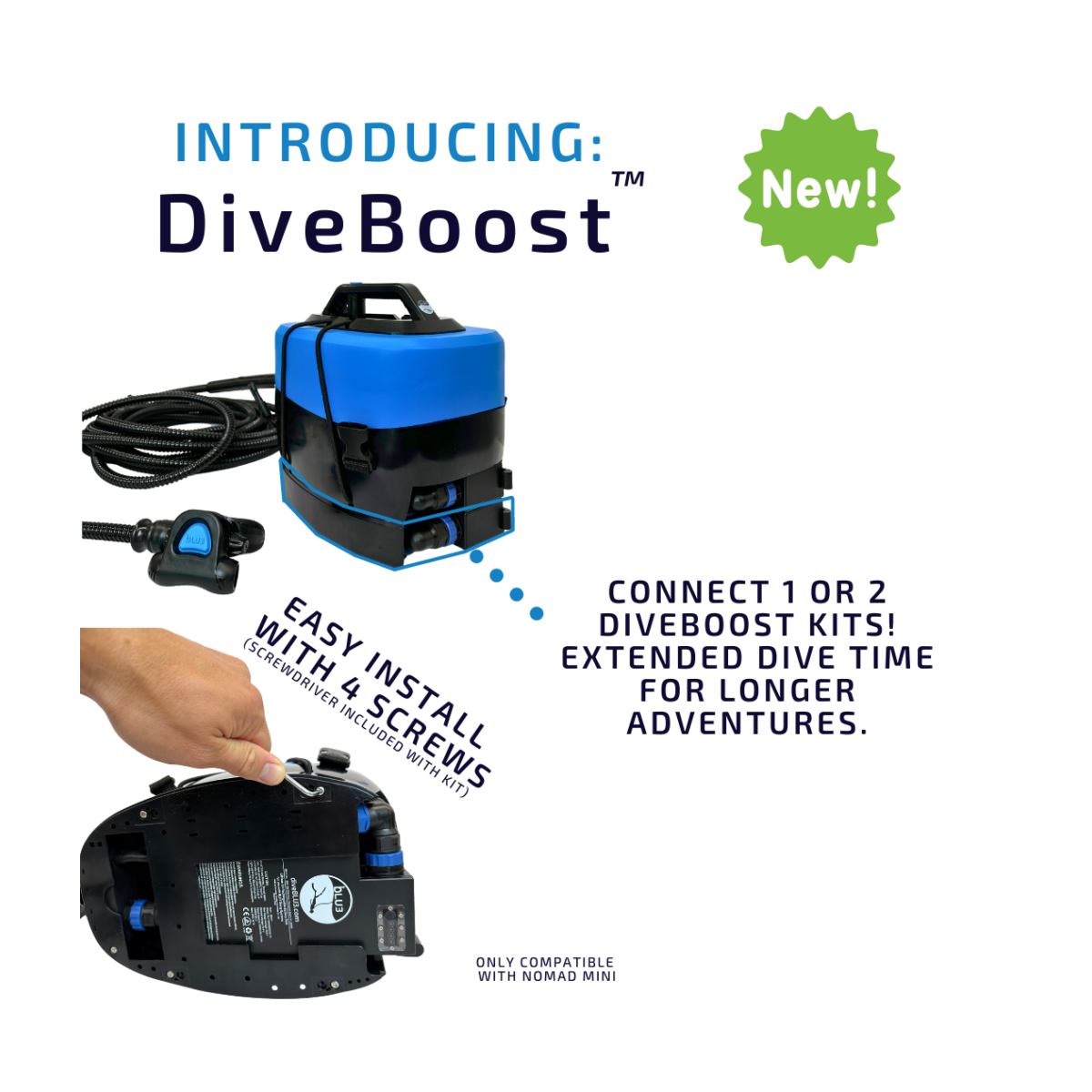 DIVE BLU3 | NOMAD MINI - 15FT - 1 BATTERY PACK
