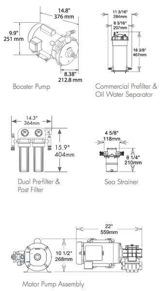 Seafari Versatile 900 GPD (Modular) Single Membrane dimensions