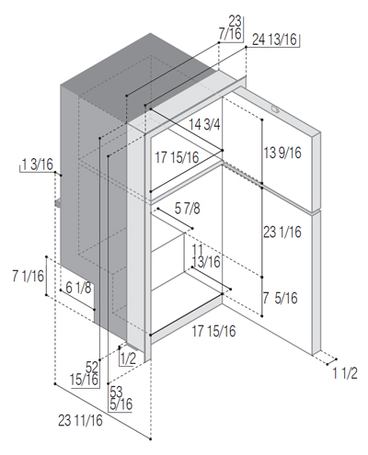 Vitrifrigo DP2600iXAC dimensions