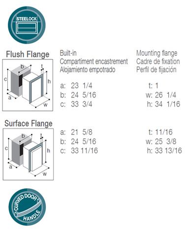 Vitrifrigo DRW180AIXD4  dimensions