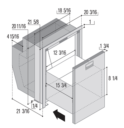 VITIFRIGO-DW62 OCX2-outdoor dimension