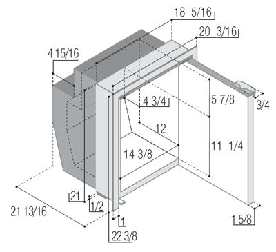 Vitrifrigo C62IBD4-F-1 dimensions