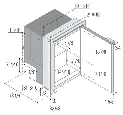 Vitrifrigo C85IBD4 Dimensions