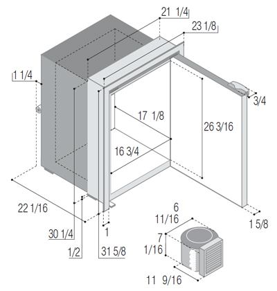 Vitrifigo C130RBD4-F Dimensions