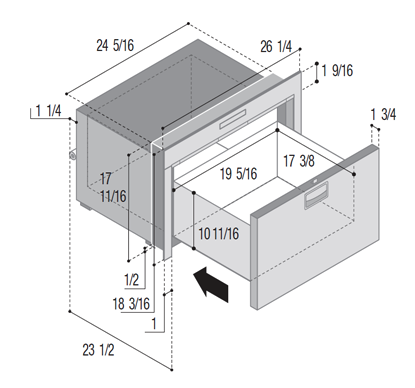 Dimensions DW70RXN1-EXI-1